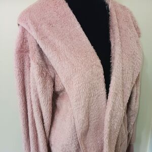 NWT Women's Pink Fleece Hoodie Jacket Sz L